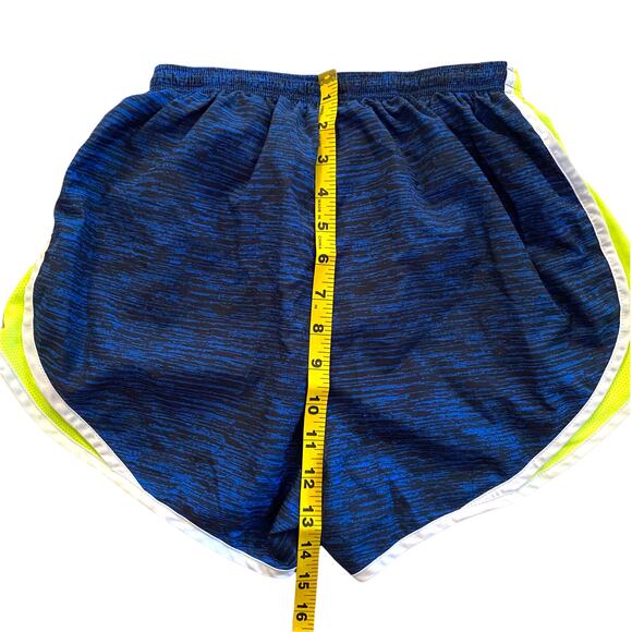 Nike Dri-Fit Tempo Shorts Blue Stripe Neon Yellow Size Small Womens - Picture 7 of 7